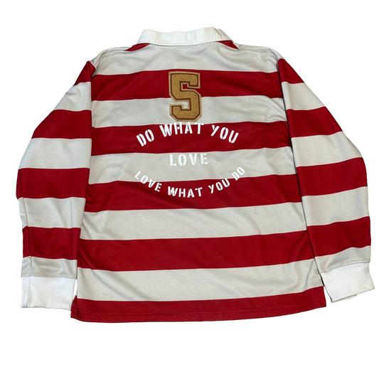 Red & Beige Rugby Polo