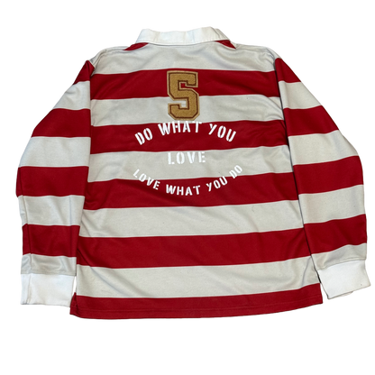 Red & Beige Rugby Polo